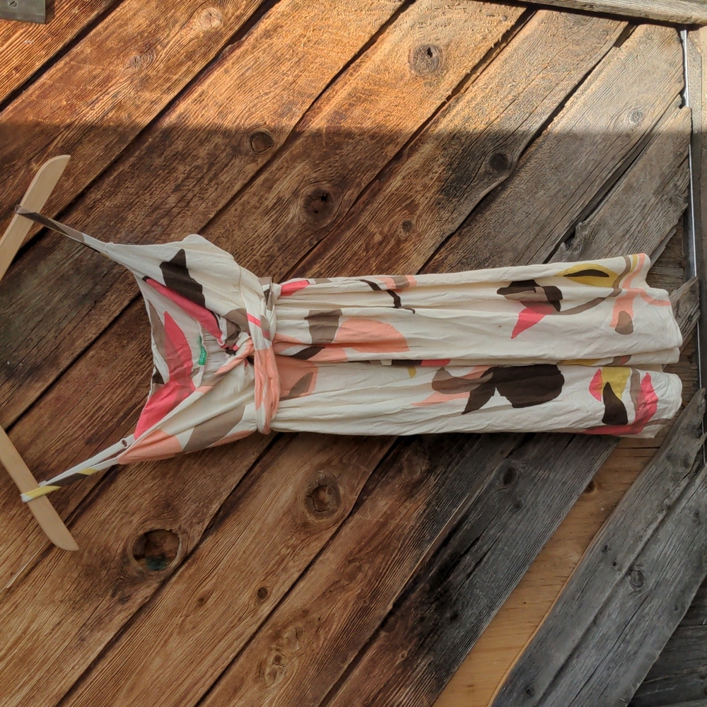 United Colors of Benetton dress strappy spaghetti straps cross-over Bodice Med